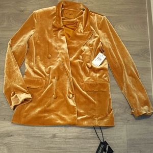 Velvet Golden Yellow Chic Blazer
